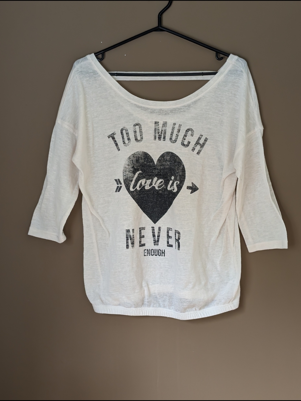 "Too Much Love is Never Enough" Top !!$5 or Free Add on with Purchase!!